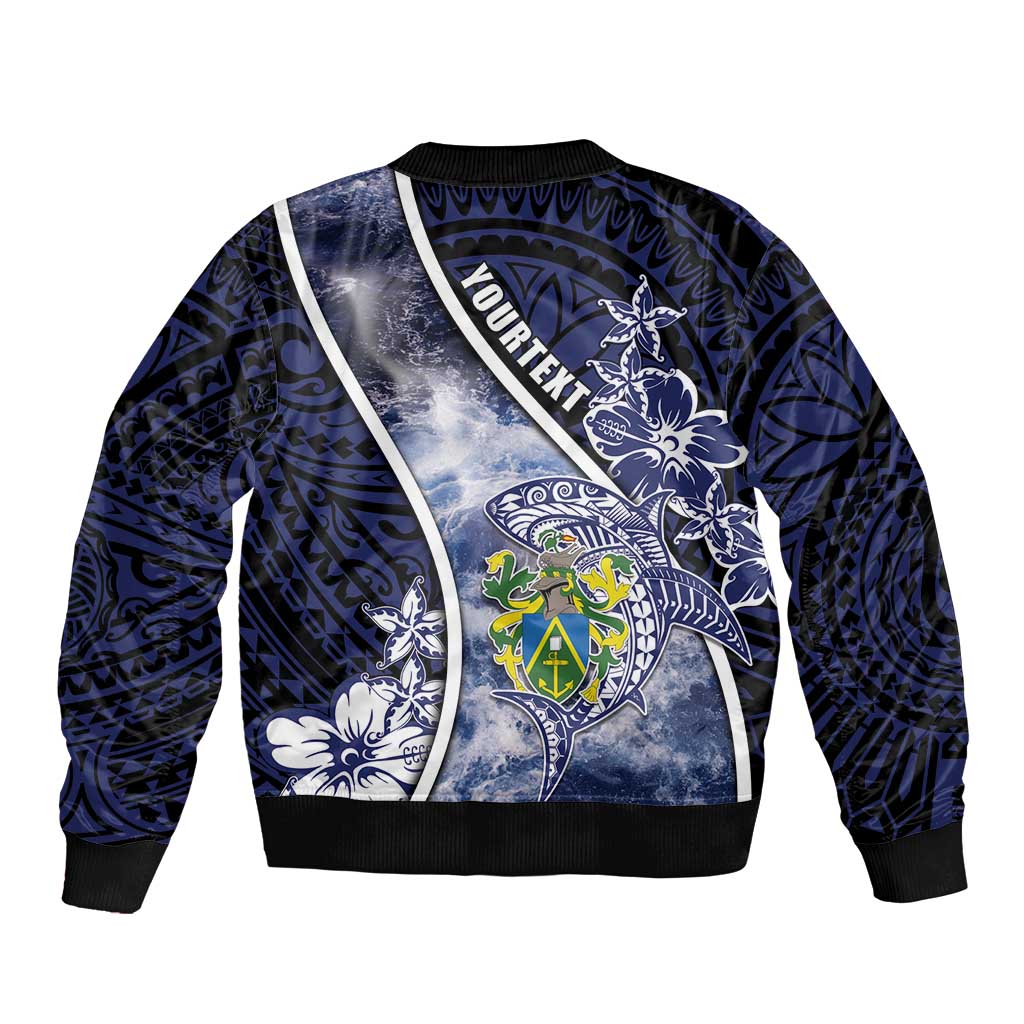 Personalised Pitcairn Islands Bomber Jacket Coat Of Arms Waves Style DT05 - Polynesian Pride
