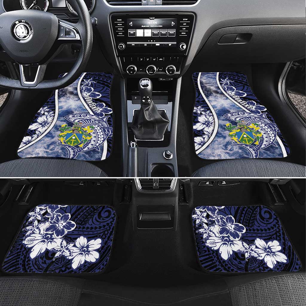 Pitcairn Islands Car Mats Coat Of Arms Waves Style