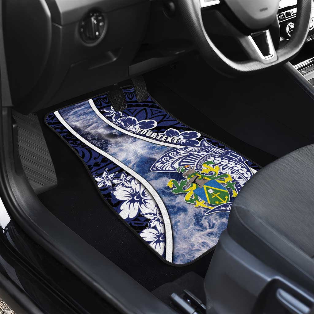 Pitcairn Islands Car Mats Coat Of Arms Waves Style