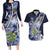 Personalised Pitcairn Islands Couples Matching Long Sleeve Bodycon Dress and Hawaiian Shirt Coat Of Arms Waves Style