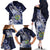 Personalised Pitcairn Islands Family Matching Off The Shoulder Long Sleeve Dress and Hawaiian Shirt Coat Of Arms Waves Style