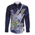 Personalised Pitcairn Islands Family Matching Off The Shoulder Long Sleeve Dress and Hawaiian Shirt Coat Of Arms Waves Style