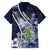 Personalised Pitcairn Islands Family Matching Off Shoulder Short Dress and Hawaiian Shirt Coat Of Arms Waves Style