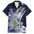 Personalised Pitcairn Islands Family Matching Short Sleeve Bodycon Dress and Hawaiian Shirt Coat Of Arms Waves Style