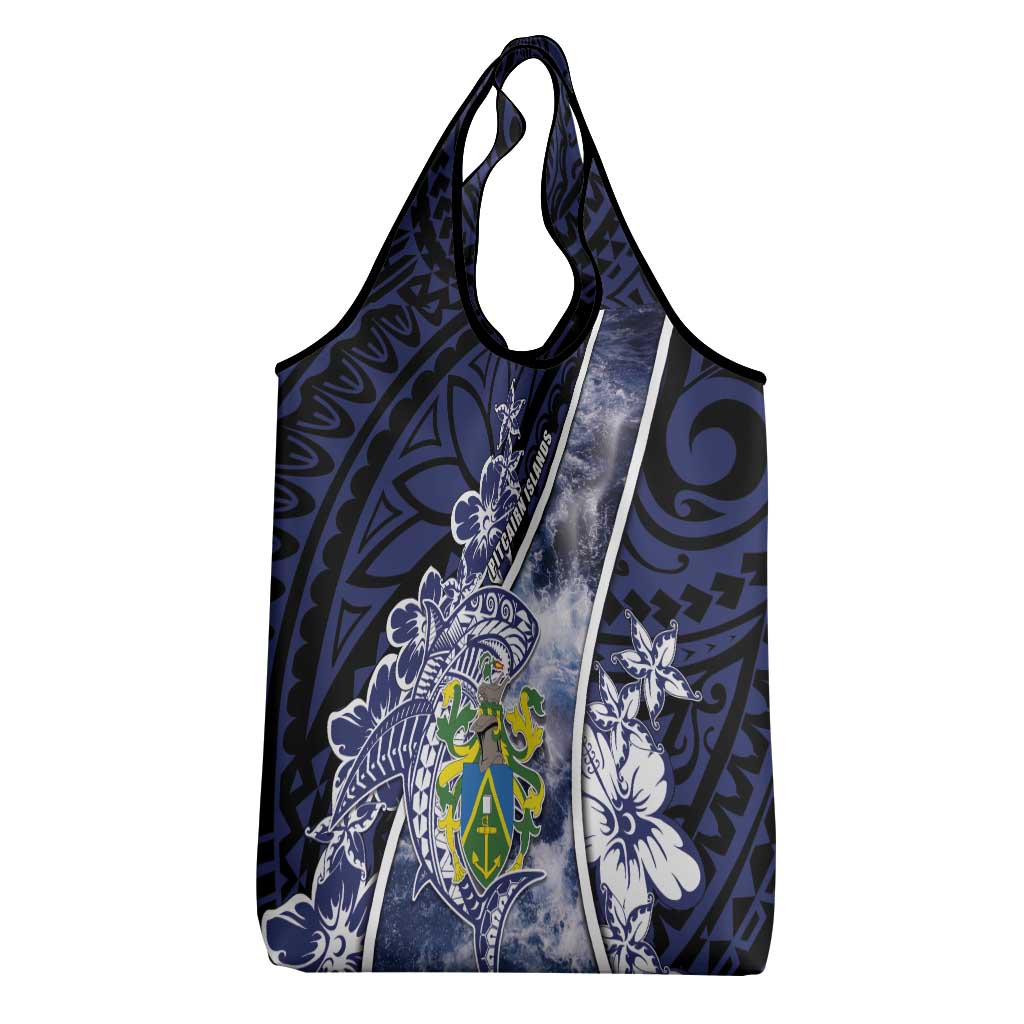 Pitcairn Islands Grocery Bag Coat Of Arms Waves Style