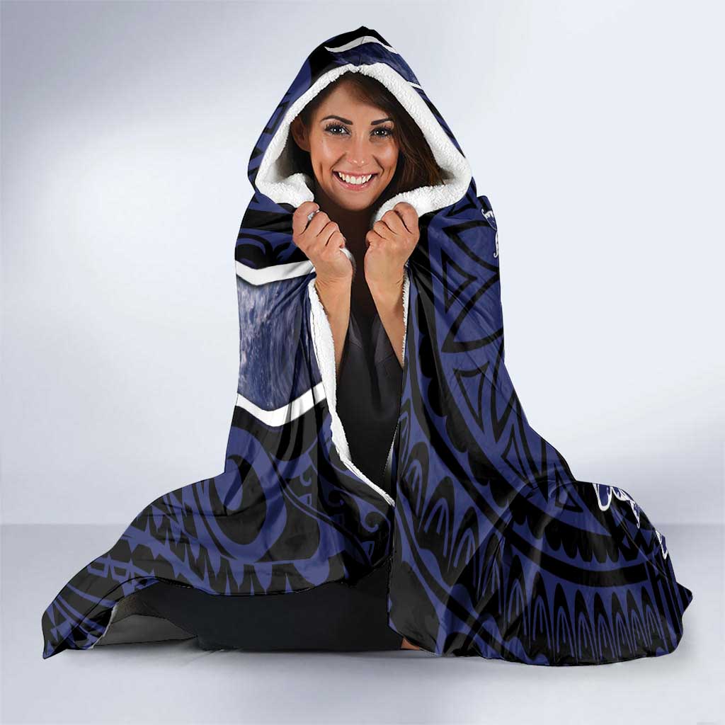 Pitcairn Islands Hooded Blanket Coat Of Arms Waves Style