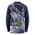 Personalised Pitcairn Islands Long Sleeve Shirt Coat Of Arms Waves Style