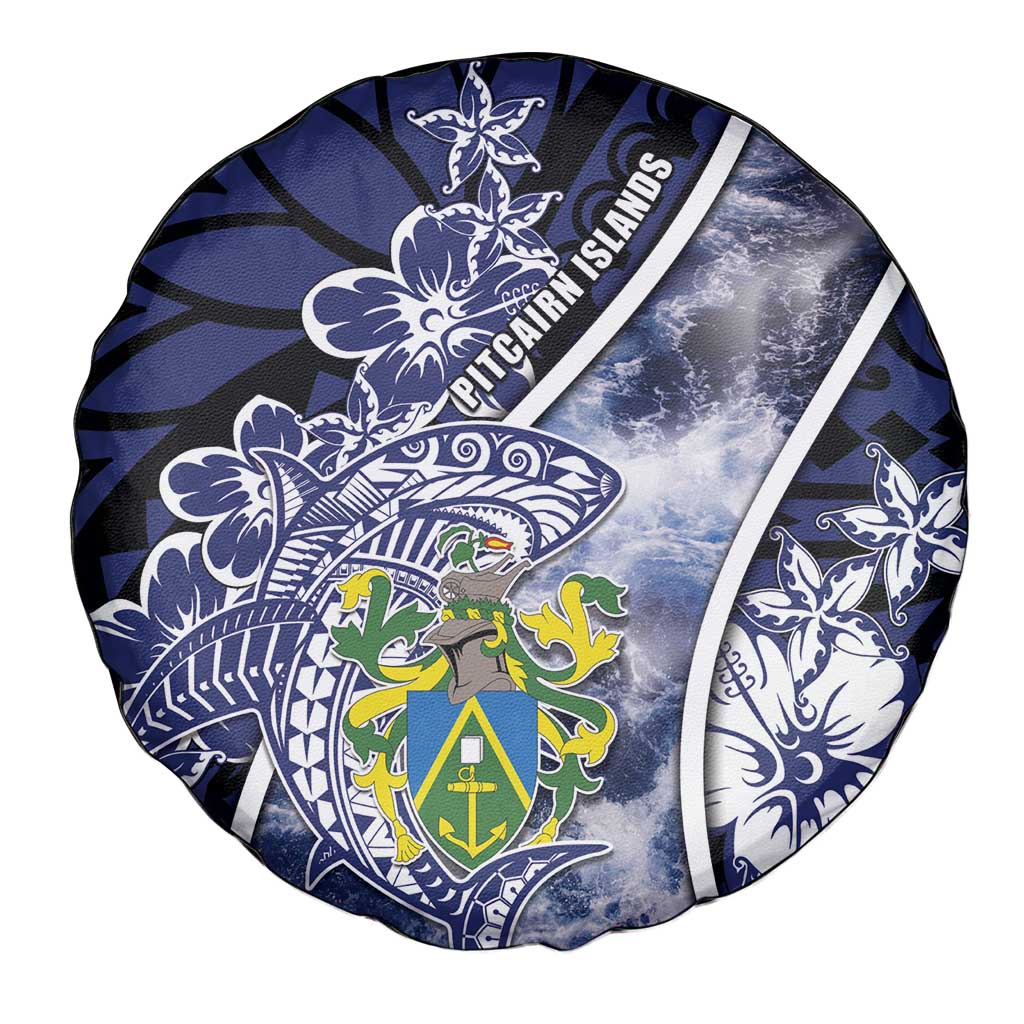 Pitcairn Islands Spare Tire Cover Coat Of Arms Waves Style