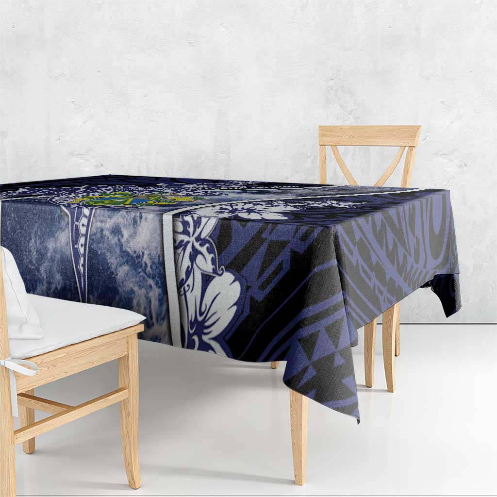 Pitcairn Islands Tablecloth Coat Of Arms Waves Style