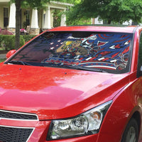 Samoa Wrestling Auto Sun Shade Polynesian Warrior Funny Style - Polynesian Pride