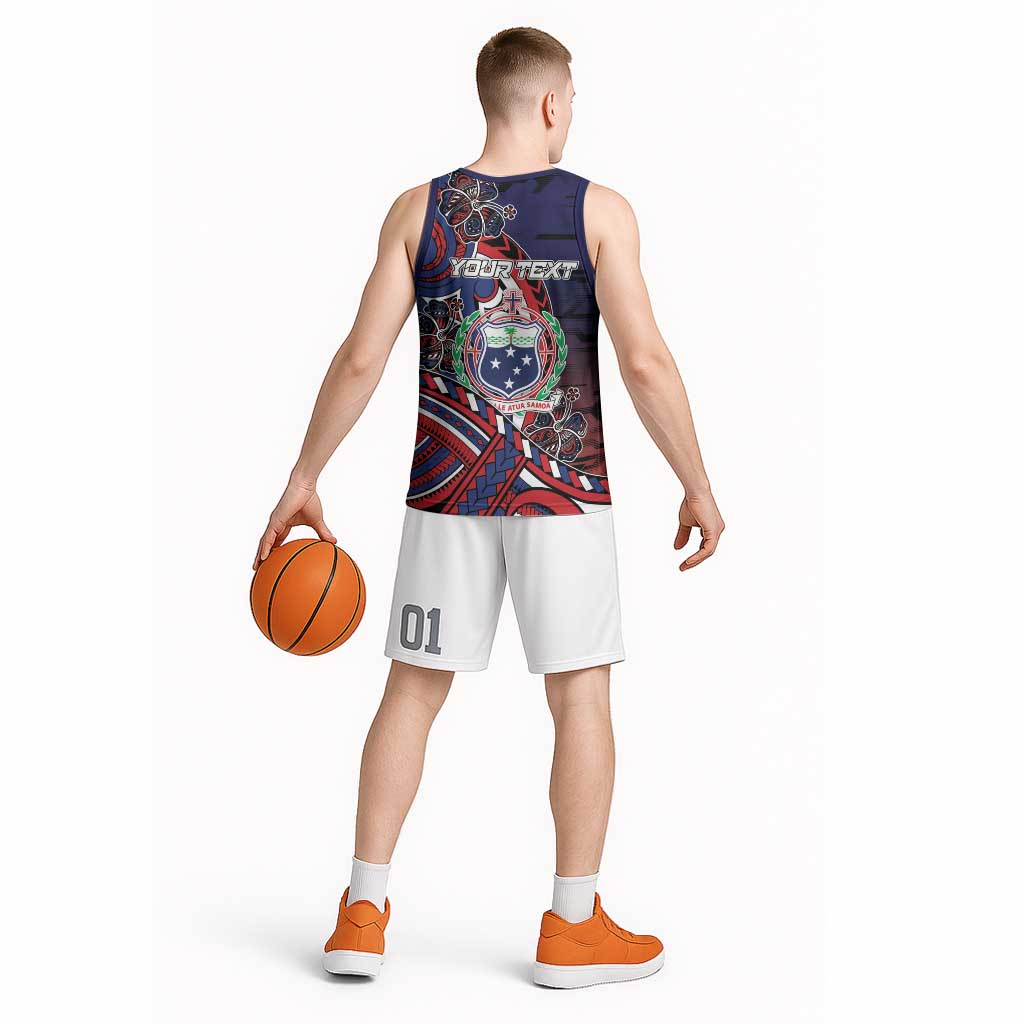 Personalised Samoa Wrestling Basketball Jersey Polynesian Warrior Funny Style - Polynesian Pride