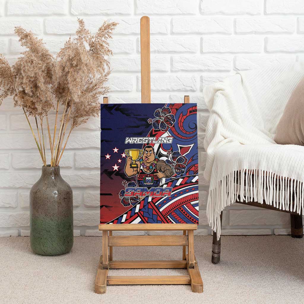 Samoa Wrestling Canvas Wall Art Polynesian Warrior Funny Style - Polynesian Pride