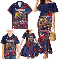 Personalised Samoa Wrestling Family Matching Mermaid Dress and Hawaiian Shirt Polynesian Warrior Funny Style - Polynesian Pride