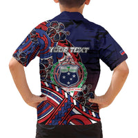 Personalised Samoa Wrestling Family Matching Off Shoulder Maxi Dress and Hawaiian Shirt Polynesian Warrior Funny Style DT05 - Polynesian Pride
