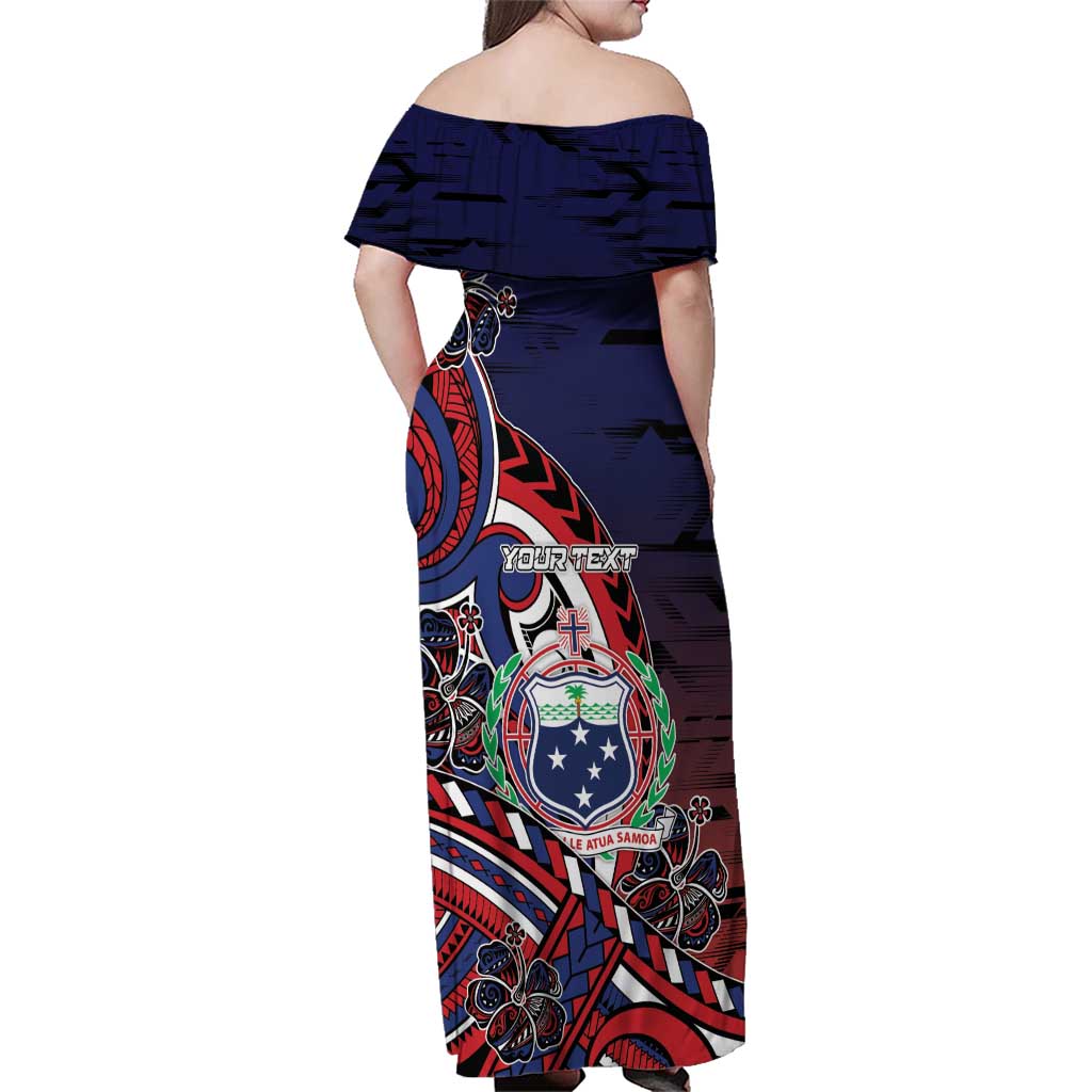 Personalised Samoa Wrestling Family Matching Off Shoulder Maxi Dress and Hawaiian Shirt Polynesian Warrior Funny Style DT05 - Polynesian Pride
