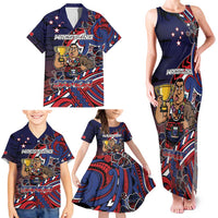 Personalised Samoa Wrestling Family Matching Tank Maxi Dress and Hawaiian Shirt Polynesian Warrior Funny Style - Polynesian Pride