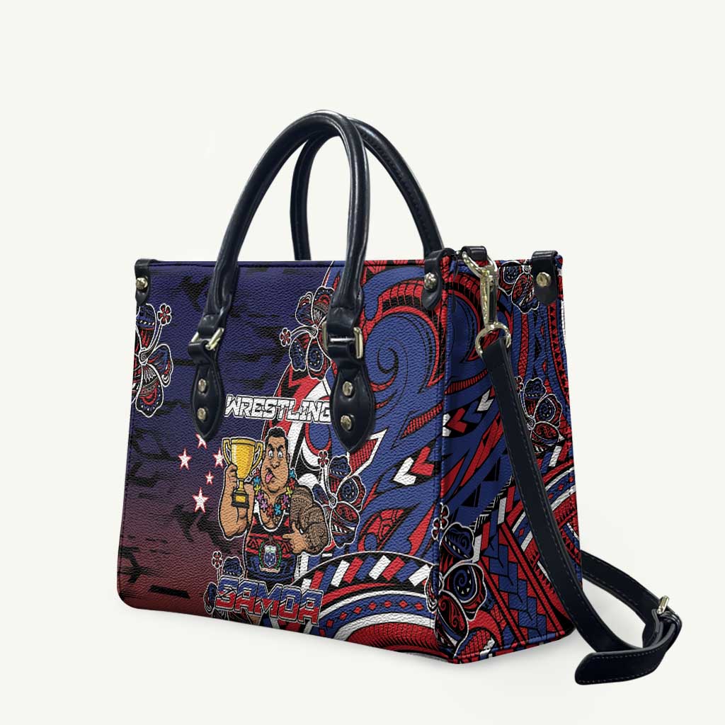 Samoa Wrestling Leather Bag Polynesian Warrior Funny Style - Polynesian Pride