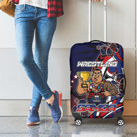 Samoa Wrestling Luggage Cover Polynesian Warrior Funny Style - Polynesian Pride
