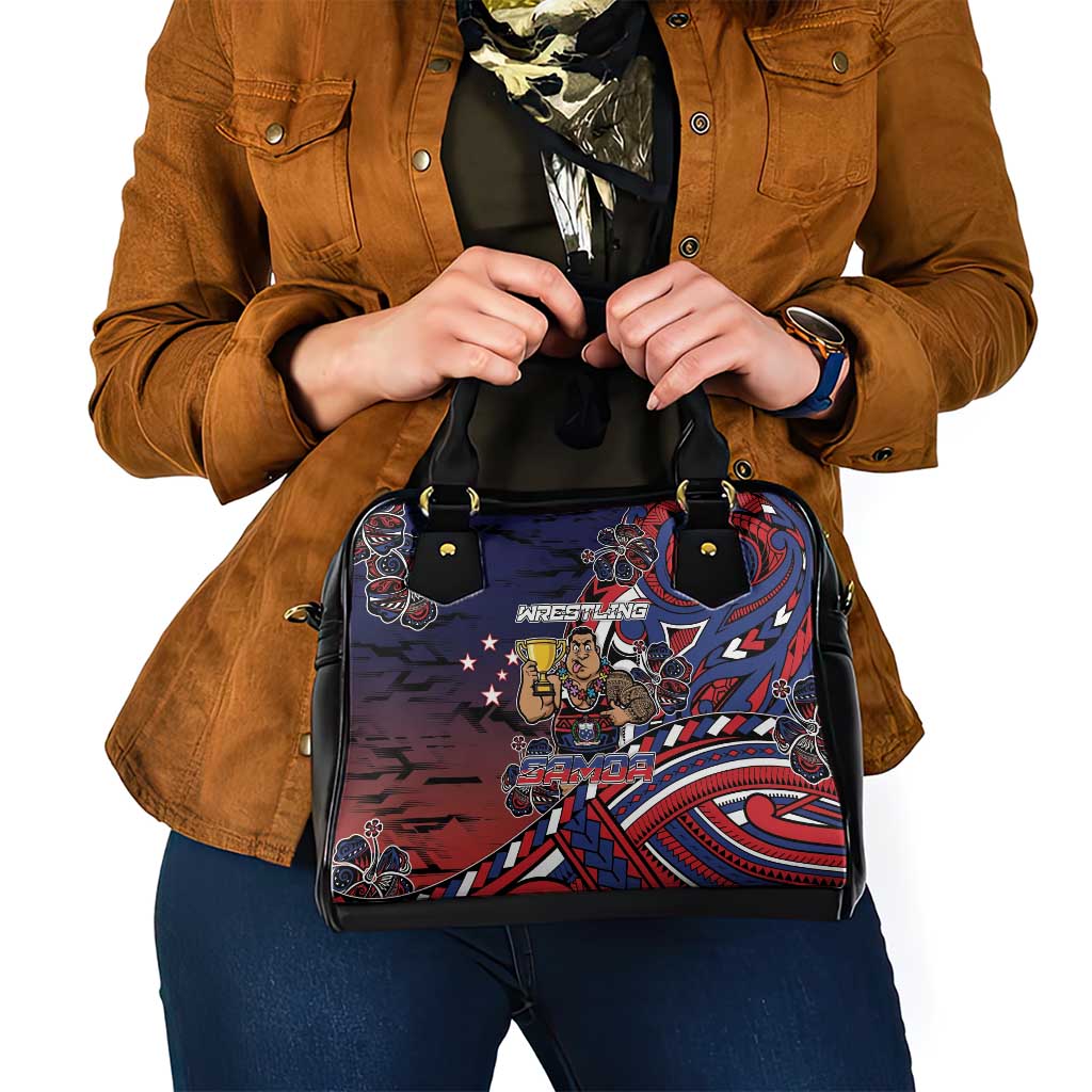 Samoa Wrestling Shoulder Handbag Polynesian Warrior Funny Style - Polynesian Pride