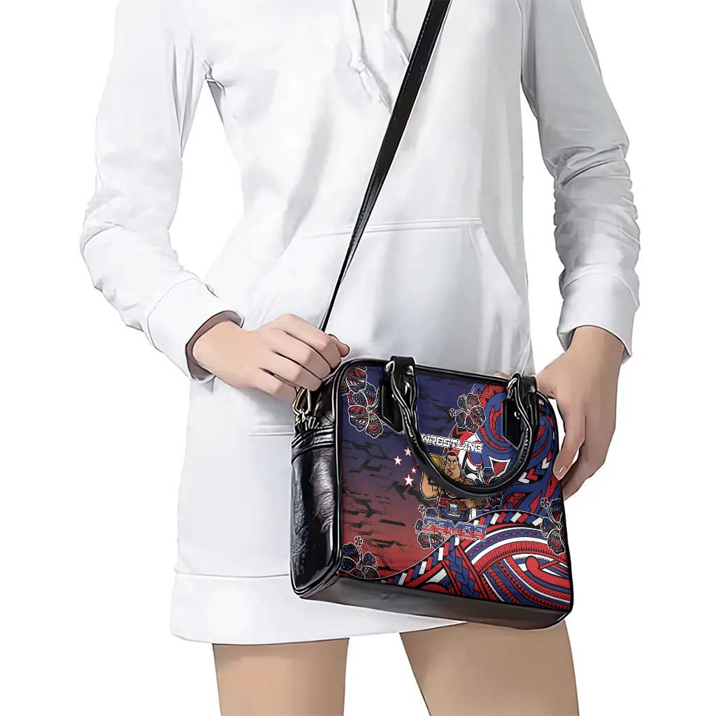 Samoa Wrestling Shoulder Handbag Polynesian Warrior Funny Style - Polynesian Pride