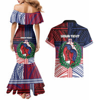 Personalised Samoa Boxing Couples Matching Mermaid Dress and Hawaiian Shirt Samoan Boxer Funny Style - Polynesian Pride