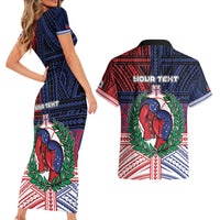 Personalised Samoa Boxing Couples Matching Short Sleeve Bodycon Dress and Hawaiian Shirt Samoan Boxer Funny Style - Polynesian Pride