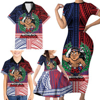 Personalised Samoa Boxing Family Matching Short Sleeve Bodycon Dress and Hawaiian Shirt Samoan Boxer Funny Style DT05 - Polynesian Pride