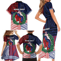 Personalised Samoa Boxing Family Matching Short Sleeve Bodycon Dress and Hawaiian Shirt Samoan Boxer Funny Style DT05 - Polynesian Pride