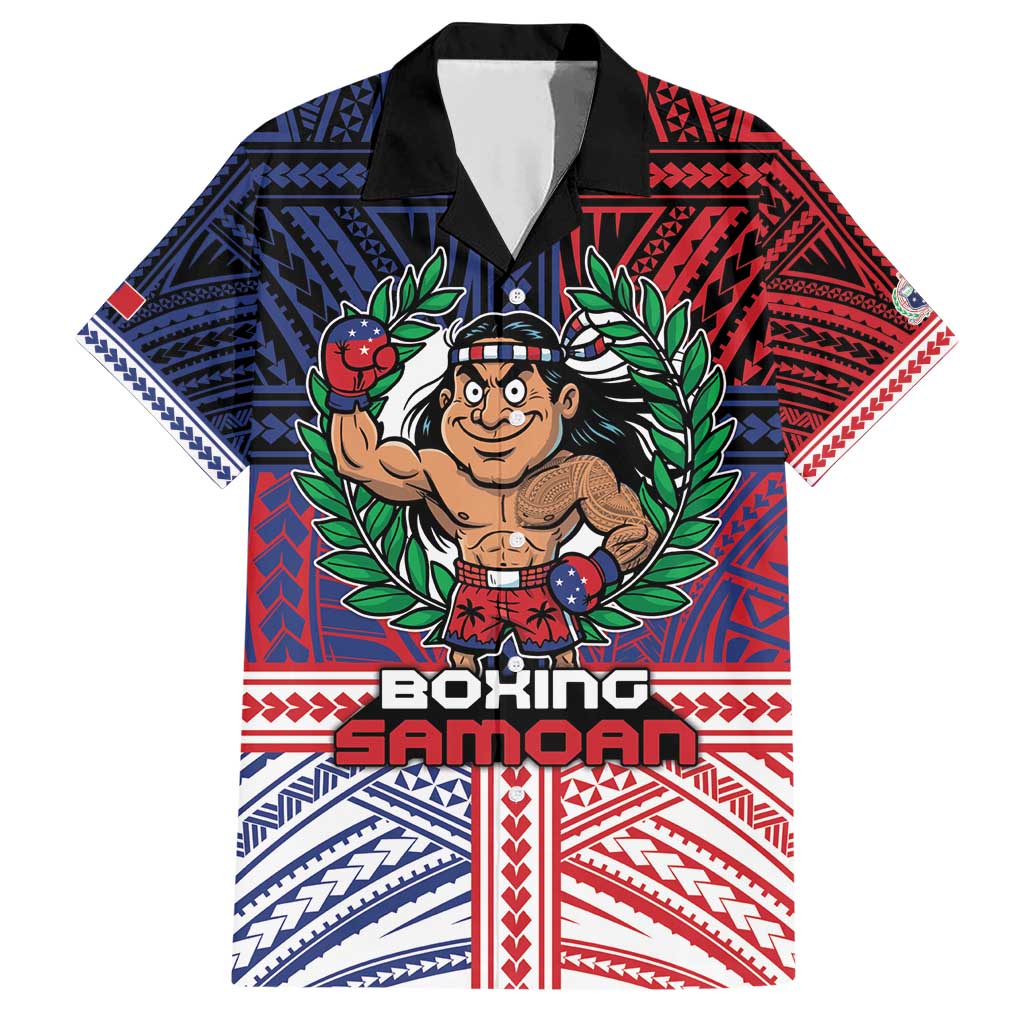 Personalised Samoa Boxing Family Matching Short Sleeve Bodycon Dress and Hawaiian Shirt Samoan Boxer Funny Style DT05 Dad's Shirt - Short Sleeve Red - Polynesian Pride
