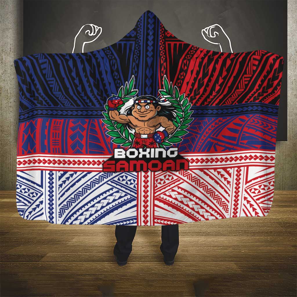 Samoa Boxing Hooded Blanket Samoan Boxer Funny Style - Polynesian Pride