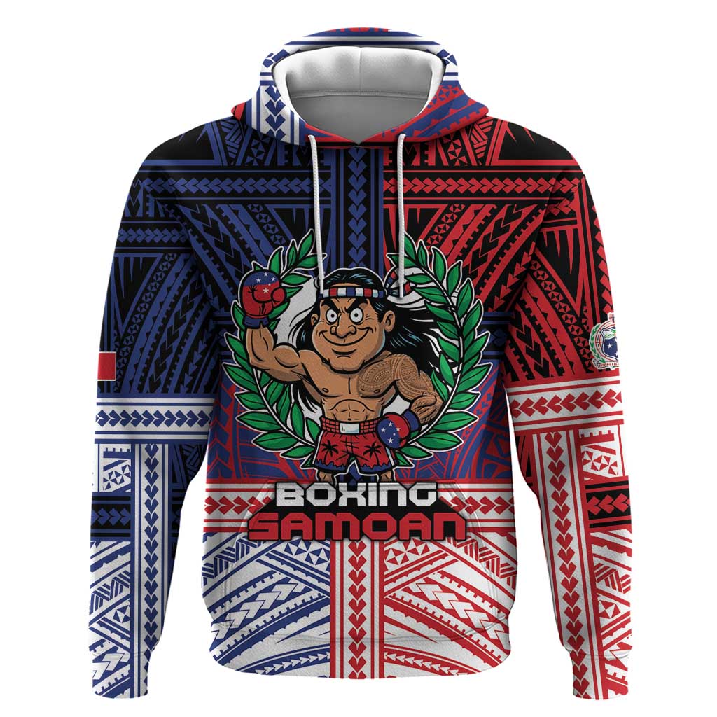Personalised Samoa Boxing Hoodie Samoan Boxer Funny Style - Polynesian Pride
