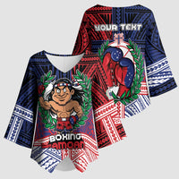 Personalised Samoa Boxing Kimono Sleeve Blouse Samoan Boxer Funny Style - Polynesian Pride