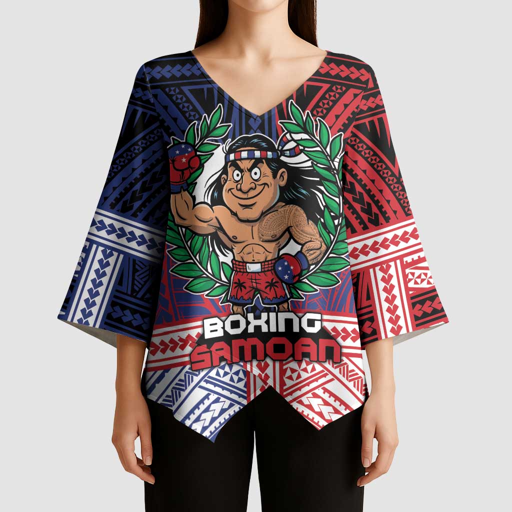Personalised Samoa Boxing Kimono Sleeve Blouse Samoan Boxer Funny Style - Polynesian Pride