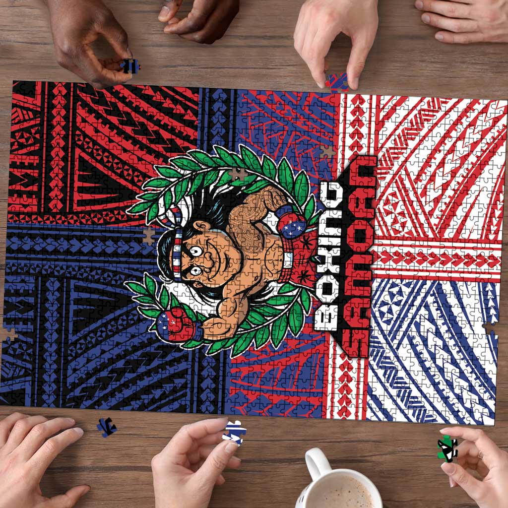 Samoa Boxing Puzzle Samoan Boxer Funny Style - Polynesian Pride