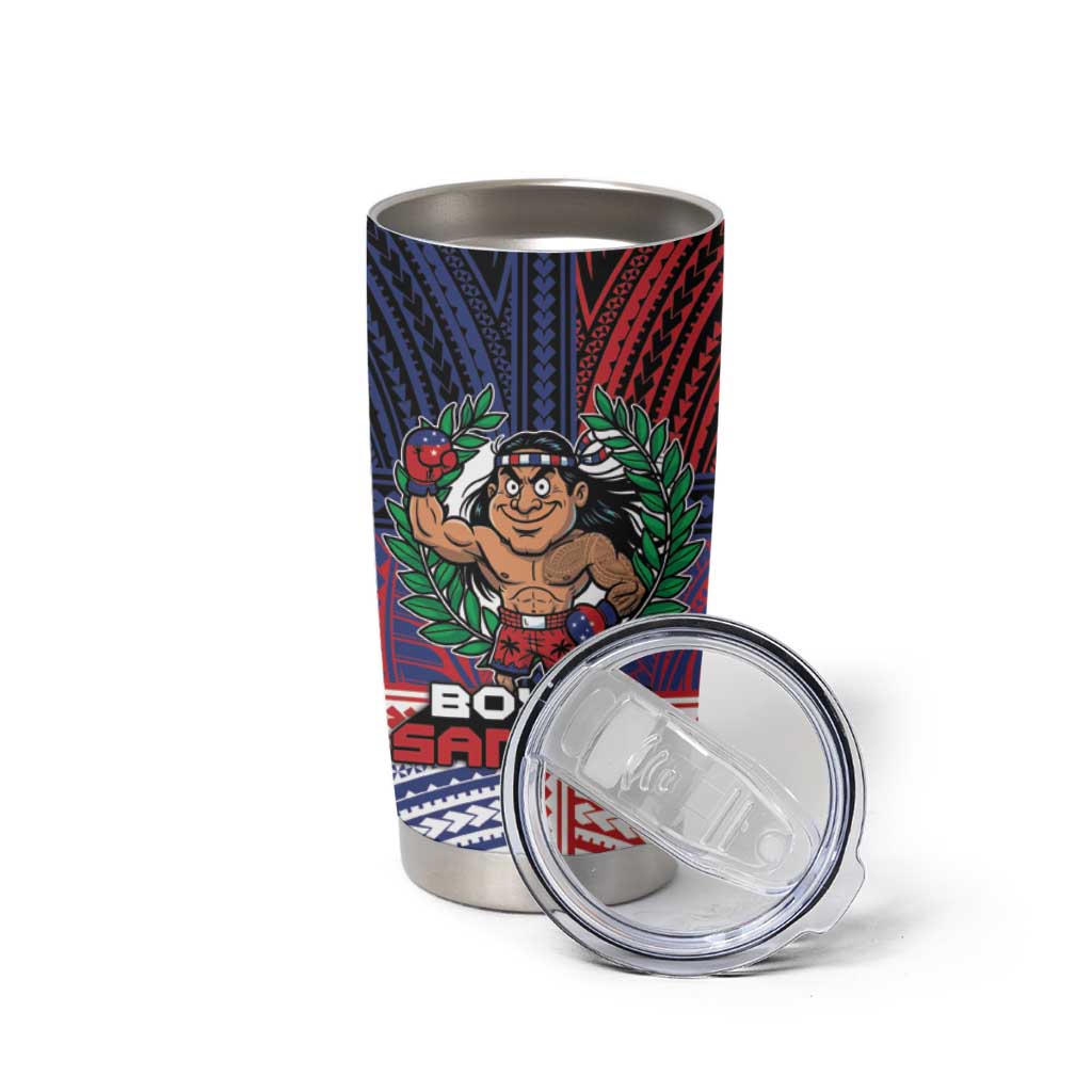 Personalised Samoa Boxing Tumbler Cup Samoan Boxer Funny Style - Polynesian Pride
