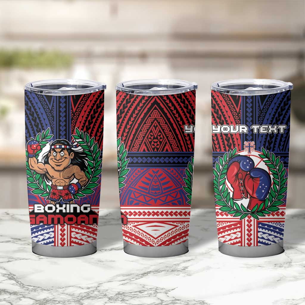 Personalised Samoa Boxing Tumbler Cup Samoan Boxer Funny Style - Polynesian Pride
