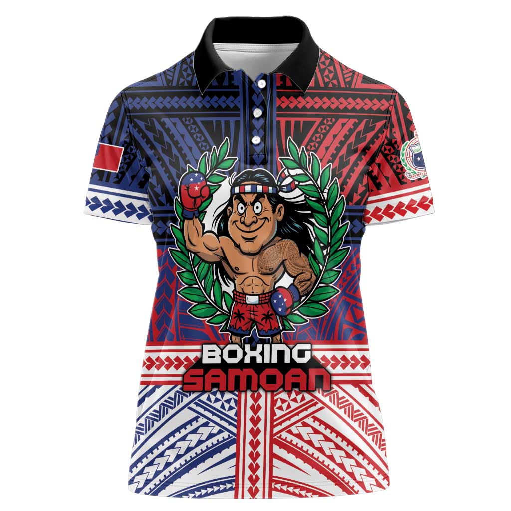 Personalised Samoa Boxing Women Polo Shirt Samoan Boxer Funny Style - Polynesian Pride