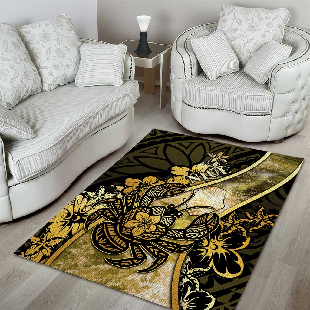 Niue Area Rug Niuean Crab Waves Style