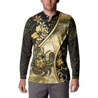 Personalised Niue Button Sweatshirt Niuean Crab Waves Style