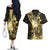 Personalised Niue Couples Matching Off The Shoulder Long Sleeve Dress and Hawaiian Shirt Niuean Crab Waves Style