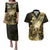 Personalised Niue Couples Matching Puletasi and Hawaiian Shirt Niuean Crab Waves Style