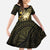 Personalised Niue Family Matching Off The Shoulder Long Sleeve Dress and Hawaiian Shirt Niuean Crab Waves Style