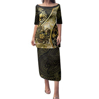 Personalised Niue Family Matching Puletasi and Hawaiian Shirt Niuean Crab Waves Style