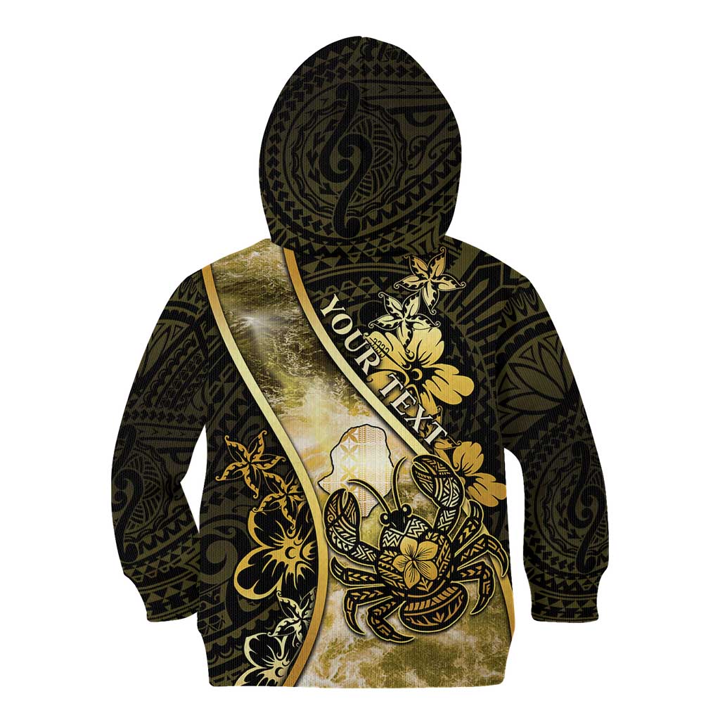 Personalised Niue Kid Hoodie Niuean Crab Waves Style