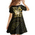 Personalised Niue Kid Short Sleeve Dress Niuean Crab Waves Style