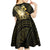 Personalised Niue Kid Short Sleeve Dress Niuean Crab Waves Style