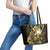 Niue Leather Tote Bag Niuean Crab Waves Style