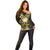 Personalised Niue Off Shoulder Sweater Niuean Crab Waves Style