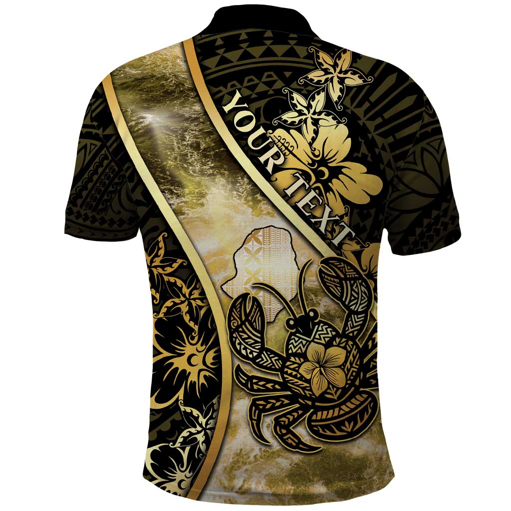 Personalised Niue Polo Shirt Niuean Crab Waves Style