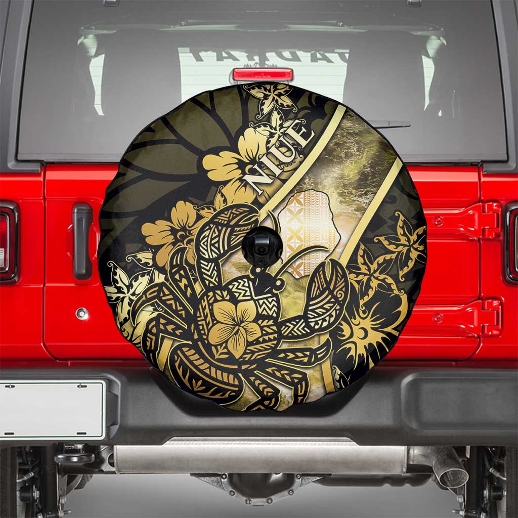 Niue Spare Tire Cover Niuean Crab Waves Style